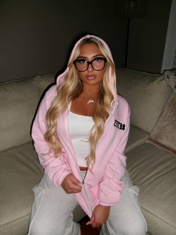 Pink embroidered Women's Hoodie – 27str8_Apparel by Johnny Bart.