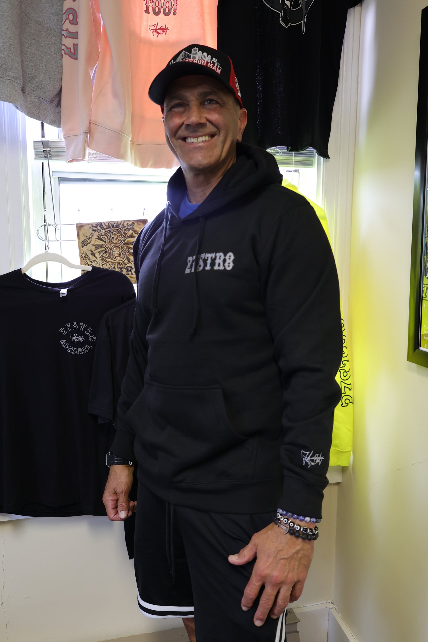 Pull-over Embroidered Black Hoodie